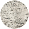 8' Gray Floral Power Loom Round Rug
